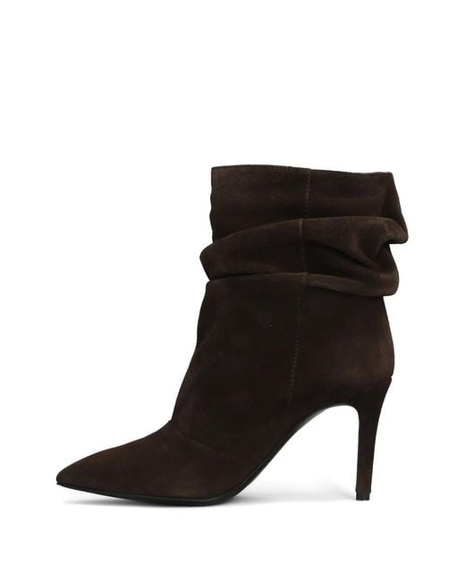 Via Roma 15 Black Draped Pointed-Toe Ankle Boots