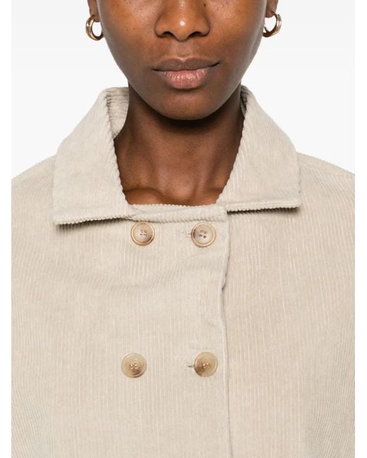 Whyci Natural Corduroy Double-Breasted Jacket