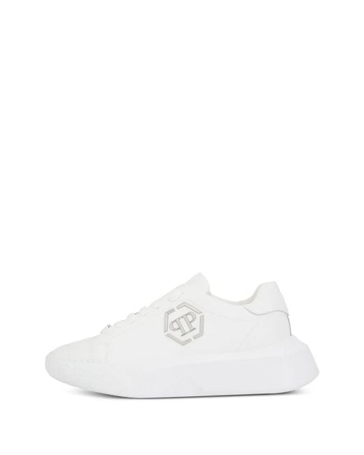 Philipp Plein White Godzilla Runner Hexagon Sneakers