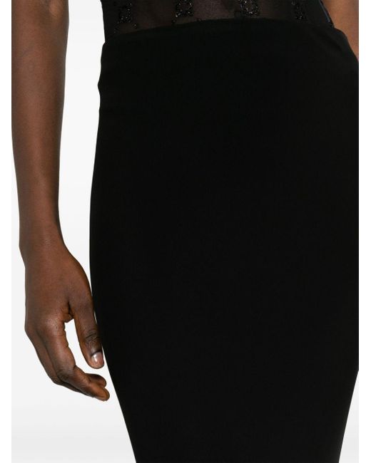 Vetements Black Crepe Column Maxi Skirt