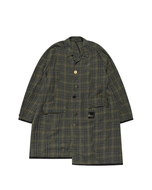 Undercover Green Checked Pocket Coat for men