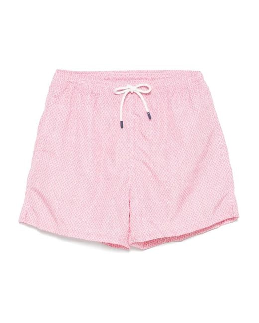 Fedeli Pink Madeira Swim Shorts for men