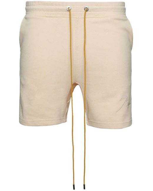 Pantalones cortos de chándal con logo bordado Rhude de hombre de color Natural