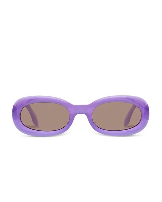 Le Specs Purple Outta Trash Oval-Frame Sunglasses