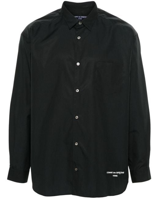Comme des Garçons Black Embroidered-logo Cotton Shirt for men