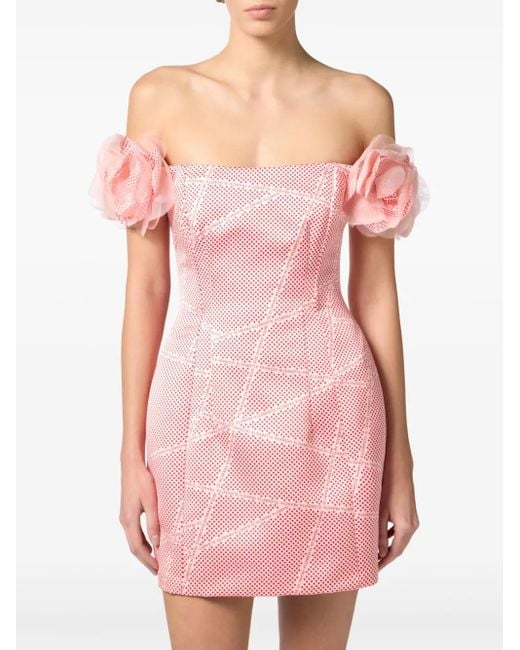 Elisabetta Franchi Pink Duchesse Satin Mini Dress