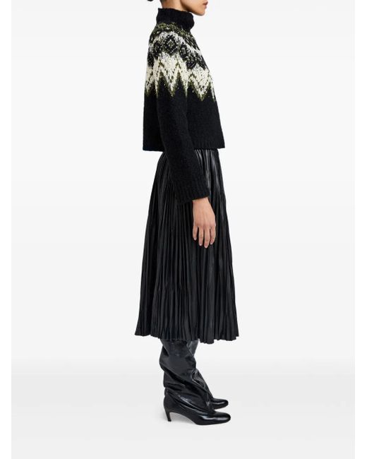 Proenza Schouler Black Lizzy Fairisle-Pattern Turtleneck Sweater
