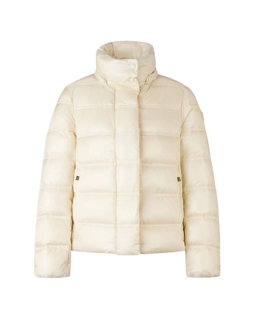 Bogner Natural Leslie Quilted Funnel-Neck Jacket