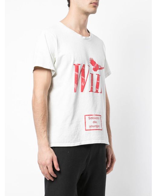 Rhude Cotton Printed Crew Neck T-shirt in White/ Red (White) for Men ...