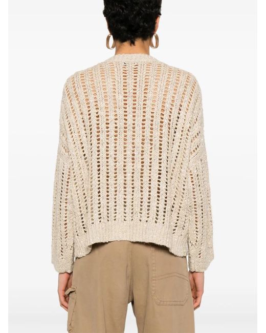 Brunello Cucinelli オープンニット セーター Natural