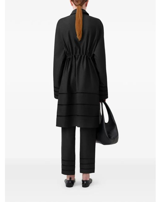 Coperni Black Tonal Stripes Tailored Coat