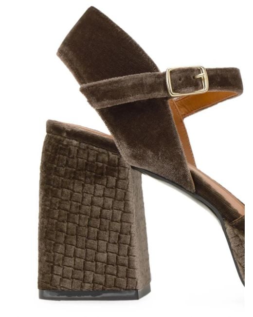 Castaner Brown Visby Velvet Pumps