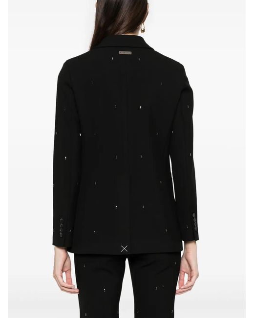Peserico Black Crystal-Embellished Single-Breasted Blazer
