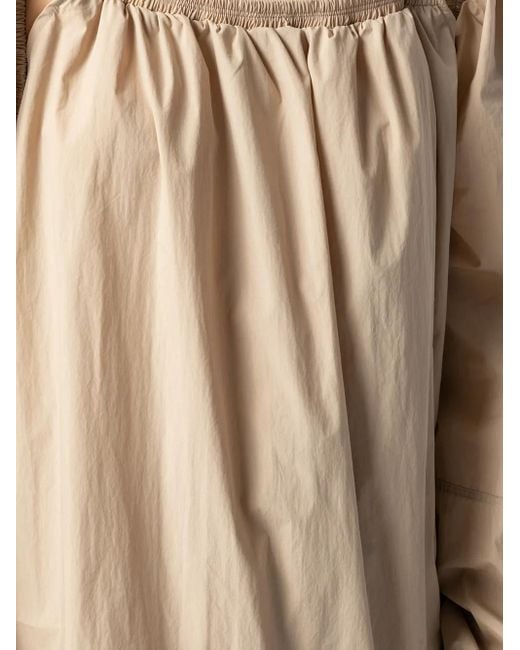 Goen.J Natural Off-Shoulder Puff-Sleeve Blouse