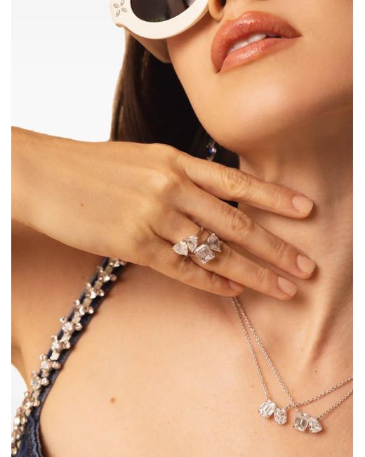 Fantasia by Deserio 14K Toi Et Moi Cubic Zirconia Ring in White