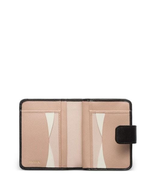 Prada Black Snap Fastener Small Leather Wallet