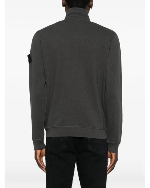 Stone Island Black 6100033 Malfilé Fleece 'Old' Effect Track Jacket for men