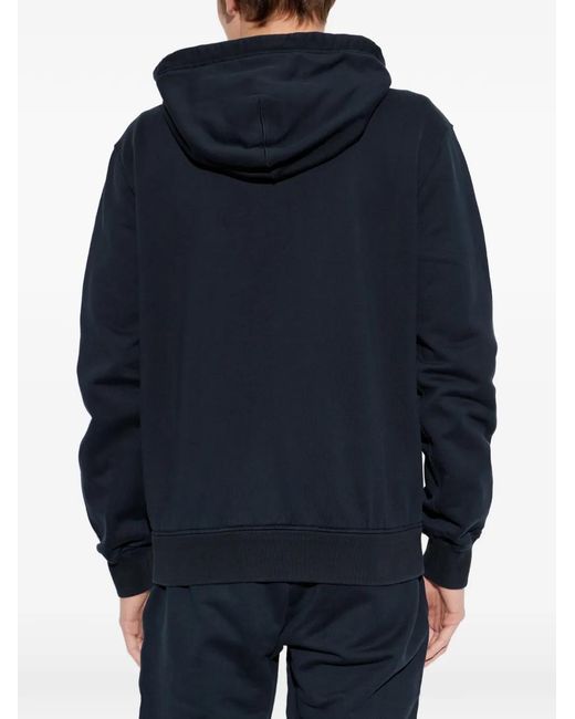 Dolce & Gabbana Blue Logo-Patch Zip-Up Hoodie for men