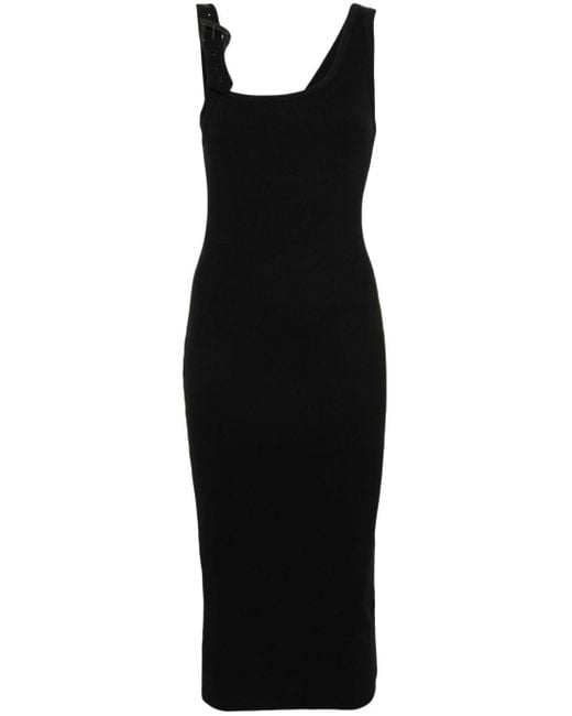 Versace Midi-jurk Met Barokgesp in het Black