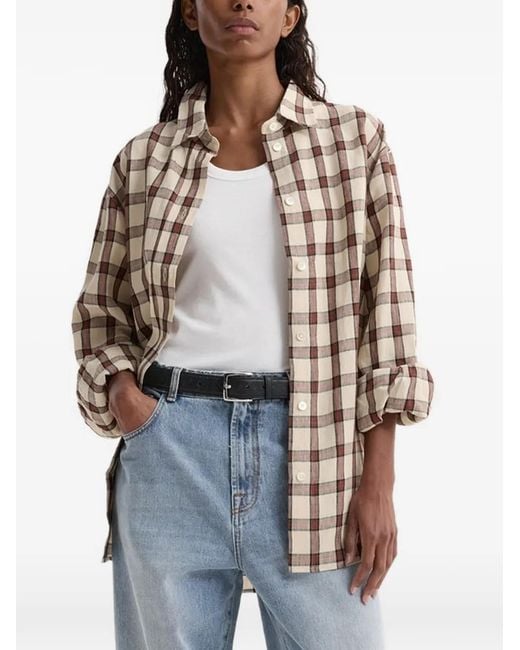 Rohe Natural Oversized Checked Shirt