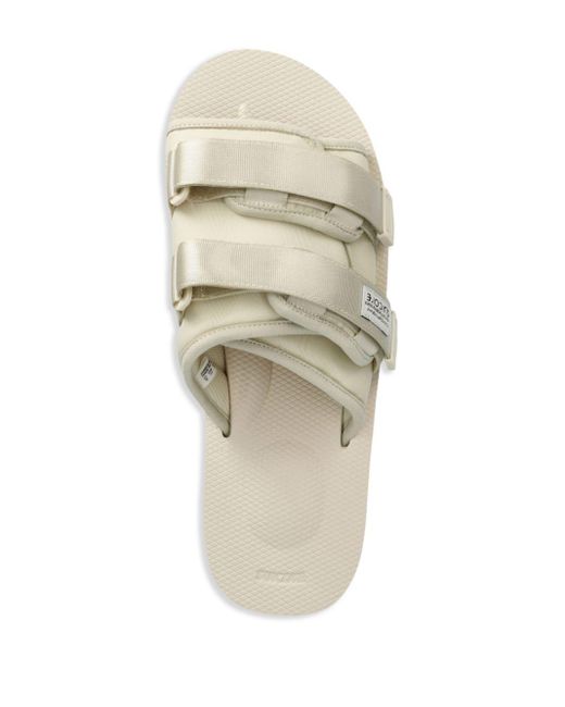 Suicoke White Touch-Strap Slides