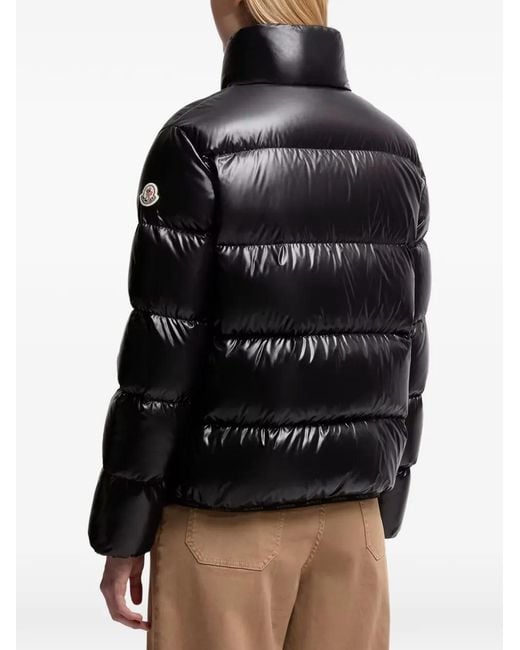 Moncler Black Abbadia Quilted Logo-Patch Jacket