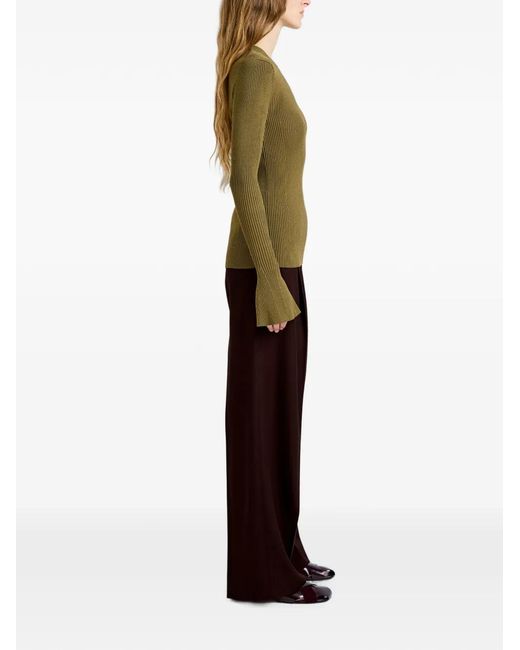 Proenza Schouler Green Top Nir En Viscose De Soie