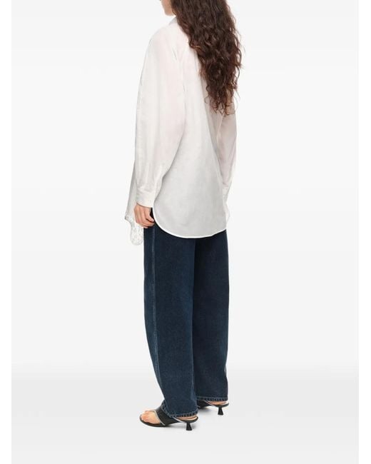 Bimba Y Lola White Ivory Oversize Lace T-Shirt