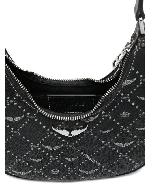Zadig & Voltaire Black Z Night Out Logo Graphic Shoulder Bag