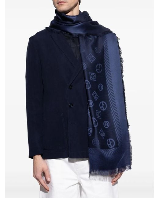 Giorgio Armani Schal aus Seide in Blue für Herren