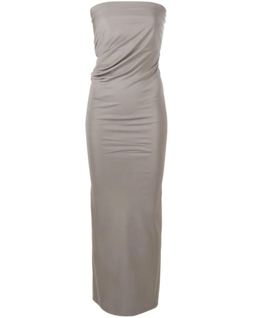 Christopher Esber Gray Strapless Ruched Dress