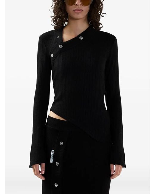 Gcds Black Button-Embellishment Top