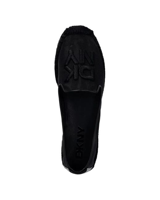 DKNY Black Logo-Patch Mesh Espadrilles