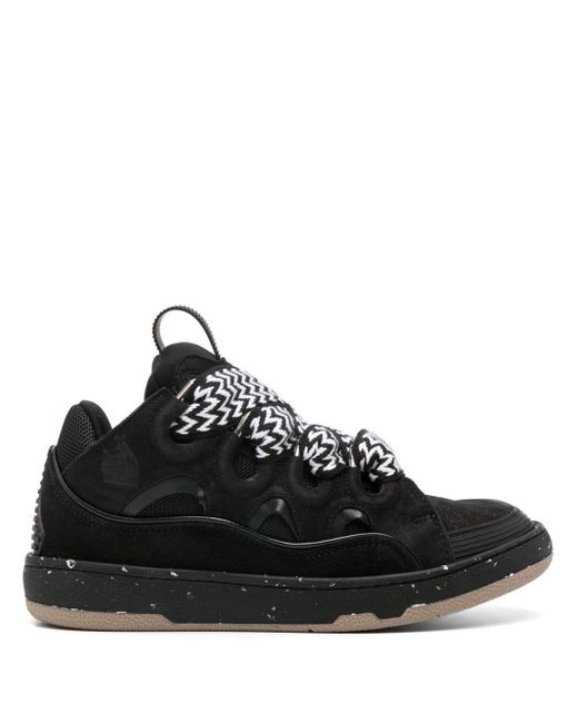 Lanvin Black Curb Lace-up Sneakers