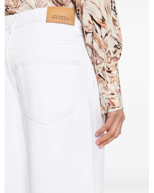 Isabel Marant White Joanny Mid-Rise Straight-Leg Jeans