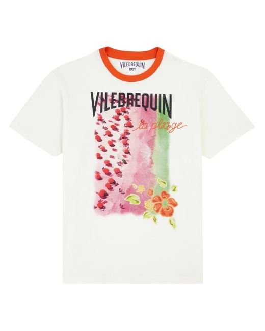 Vilebrequin White Graphic-Print Cotton T-Shirt for men