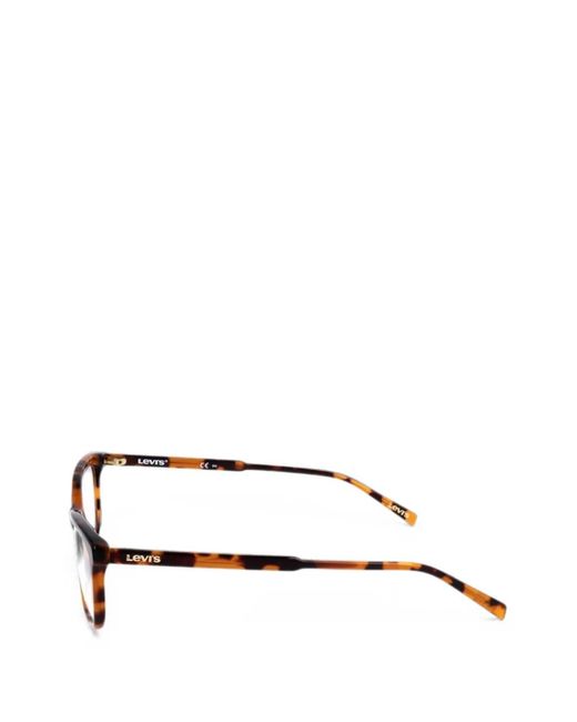 Levi's Brown Tortoiseshell-Effect Rectangle-Frame Glasses