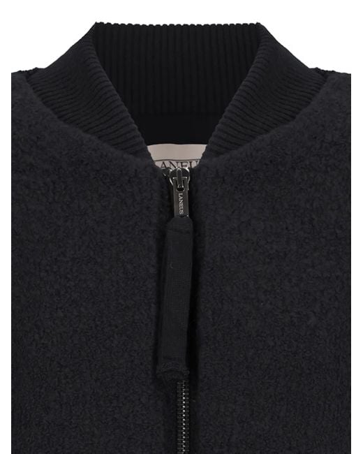 Laneus Black Bouclé Bomber Jacket