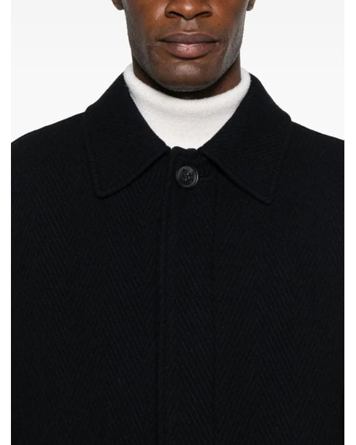 Manuel Ritz Black Single-Breasted Coat for men