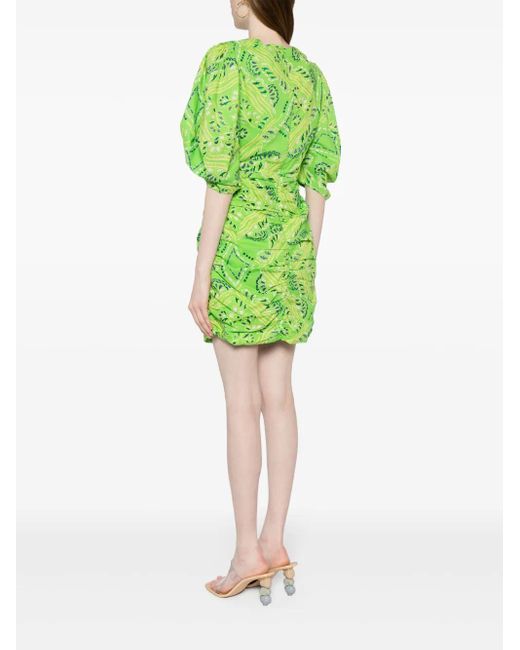 RHODE Green Isla Cut Out-Detail Minidress