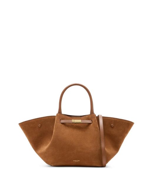 DeMellier London Brown Midi The New York Top Handle Tote Bag