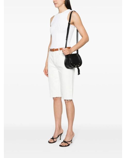 Chloé Marcie Small Saddle Bag With Studs in Black | Lyst