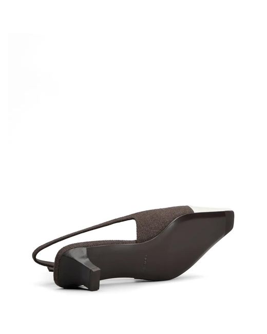 Tod's White Croc-Effect Slingback Pumps