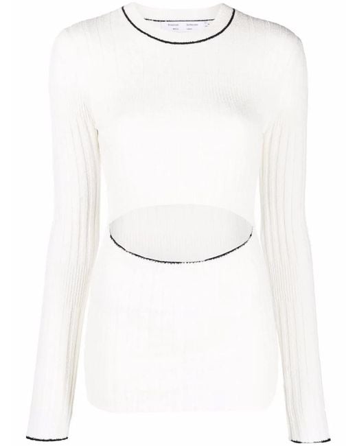 Proenza Schouler White Contrast-Trim Bouclé Cardigan