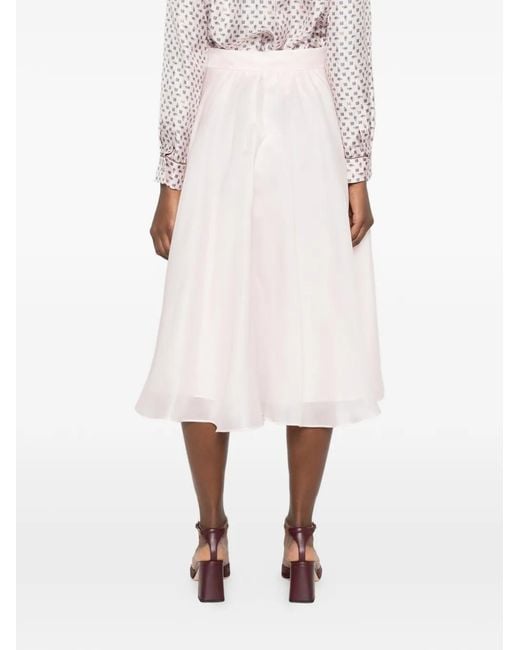 Max Mara Pink Silk A-Line Skirt