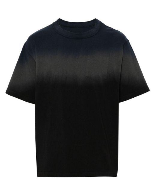 Sacai Black Gradient-effect T-shirt for men