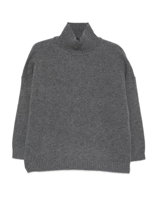 Weekend by Maxmara Gray High-Neck Wool Sweater