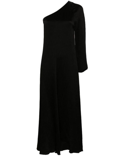 Forte Forte Black Crinkled One-shoulder Maxi Dress
