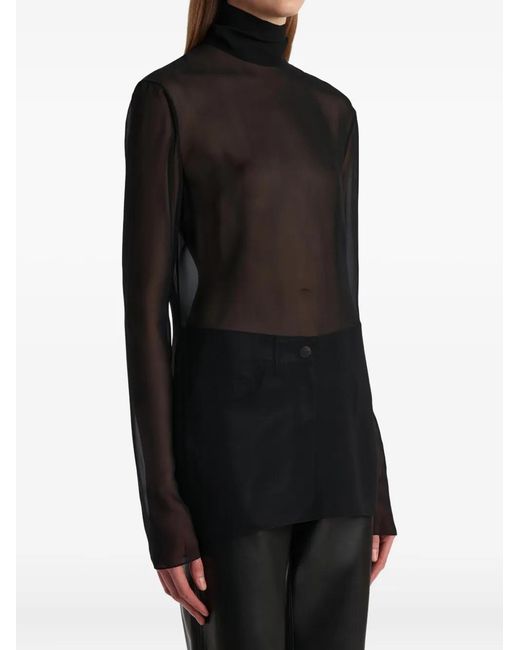 Khaite Black Roll-Neck Long-Sleeve Top