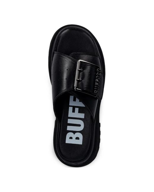 Buffalo Black Pluto Slide Buckle Sandalen